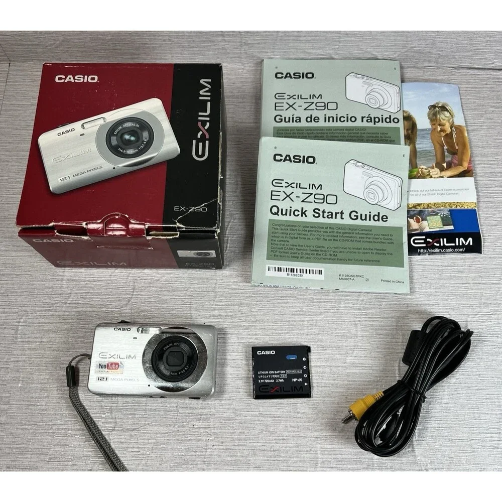 Casio Exilim EX-Z90 Camera - 12.1MP, 3x Opt Zoom, Works/Tested